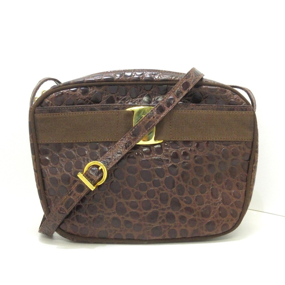 Salvatore Ferragamo Vara Shoulder Bag Brown